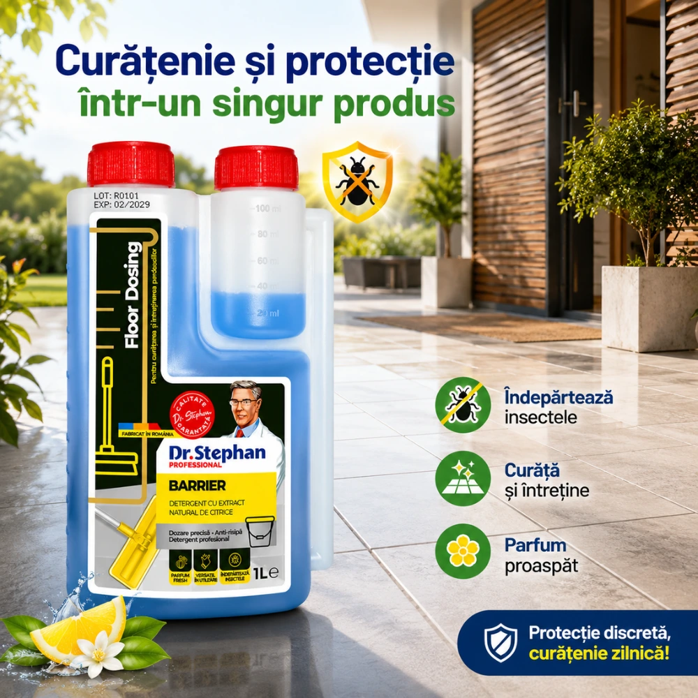 Detergent pardoseli profesional cu dozare precisa citrice, Dr. Stephan Barrier 1L - imagine 2