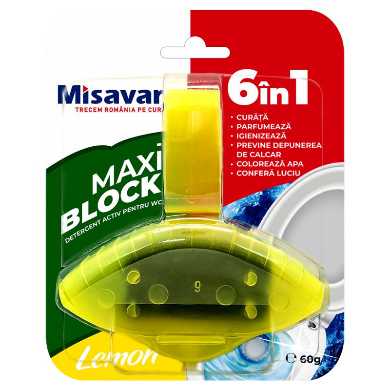 Display Odorizant toaleta Misavan Maxi Block Lemon 10 buc/display - imagine 2