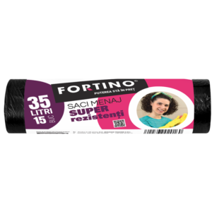 Saci menajeri Fortino 35l, 15buc/set, negri