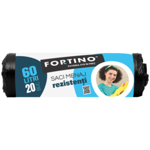 Saci menajeri Fortino 60l, 20buc/set, negri