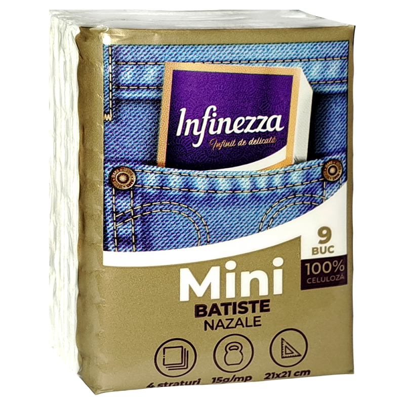 Batiste nazale Infinezza, Mini pocket, 4 straturi, 10 pachete/set - imagine 2