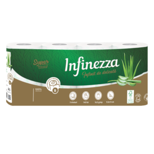 Hartie igienica Infinezza, Aloe vera, 3 straturi, 8 role