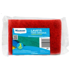 Laveta abraziva universala Misavan, 10*15cm, 3 buc/ set