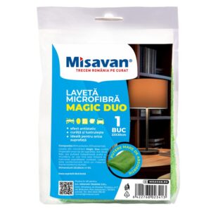 Laveta microfibra cu 2 fete Misavan Magic Duo, 23*30cm, 1 buc/set
