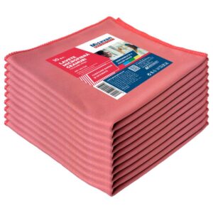 Laveta microfibra pentru geam Misavan, 40*40cm, 10buc/set, rosu