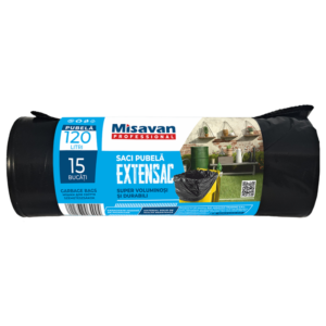 Saci menajeri pubela Misavan Professional Super rezistenti, 120L, 15buc/set
