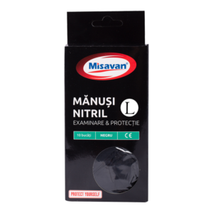 Manusi menaj nitril Misavan, L, 10buc/set, negru