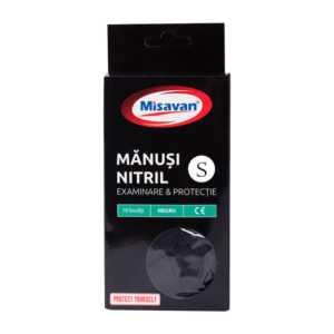 Manusi menaj nitril Misavan, S, 10buc/set, negru