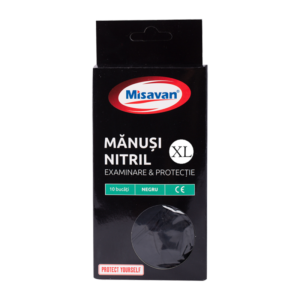 Manusi menaj nitril Misavan, XL, 10buc/set, negru