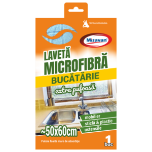 Laveta microfibra pentru bucatarie, extra pufoasa Misavan, 60*50cm, 1buc/set