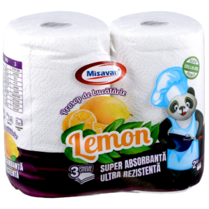 Prosop de bucatarie Misavan, Lemon, 3 straturi, 2 buc/ set