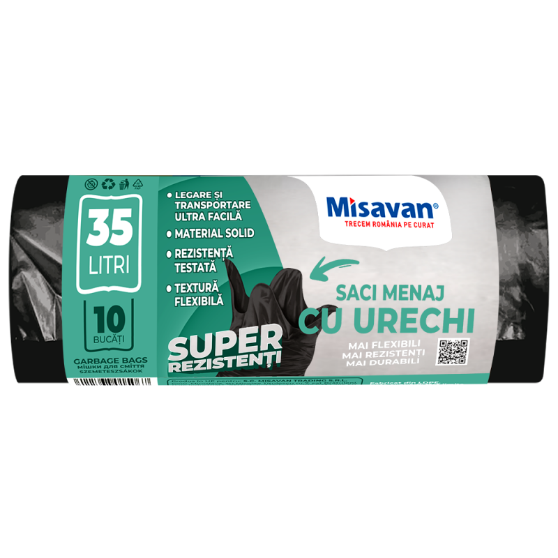 Saci menajeri Misavan 35l, 10 buc, negri