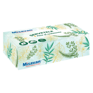 Servetele in cutie Misavan, Green, 2 straturi, 150 bucati/cutie
