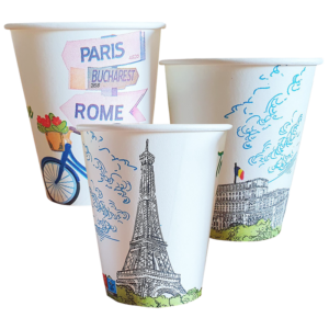 Pahare carton 7Oz, Travel, 200ml, 10 buc/set