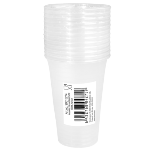 Pahare plastic transparente, 400ml, 12 buc/set
