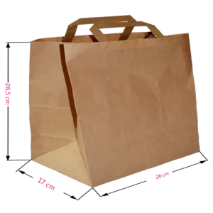 Sacose din hartie, maner flat, 26*17*28.5cm, 250 buc/set