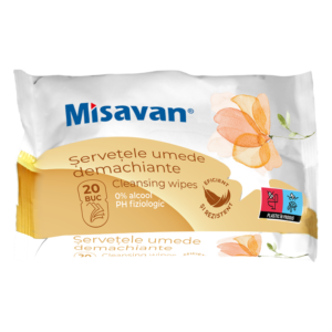Servetele umede demachiante, Misavan, 20 buc