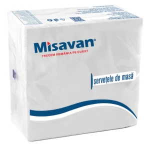 Servetele masa Misavan, alb, 2 straturi, 33x33cm, 40 bucati/set