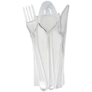 Set tris reutilizabil (furculita+cutit+lingura+servetel), 100 set/bax