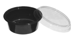 Sosiera neagra cu capac PET 80g, 100 buc/set