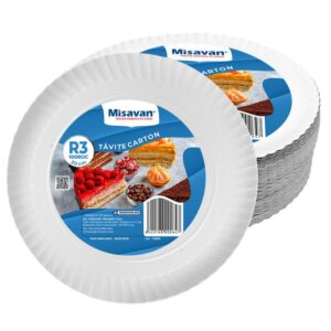 Tavite carton rotunde R3, albe, 30cm diametru, 100 buc/ set
