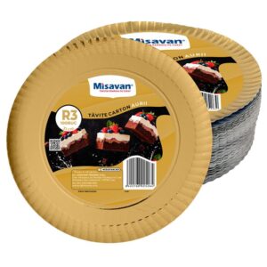 Tavite carton rotunde R3, aurii, 31cm, 100 buc/ set